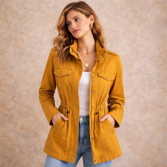 bagatelle Jackets & Blazers - Bagatelle Collection Mustard Yellow Trench Coat Women Size M